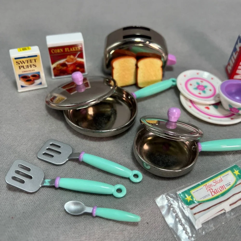 Tyco Kitchen Littles Deluxe Breakfast Accessory Lot 90's Vintage Barbie